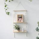 DecorBites™ Boho Macrame Wall Shelf for Home Decor