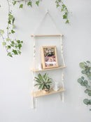 DecorBites™ Boho Macrame Wall Shelf for Home Decor