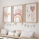 DecorBites™ Boho Rainbow Sunshine Nursery Poster Set