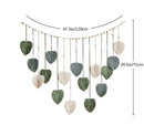 Boho style handmade tapestry green & cream macrame living room decor