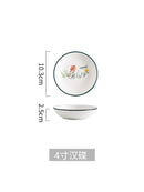 DecorBites™ Bone China Rice Noodles Bowl and Dinner Plate Set
