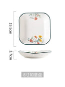 DecorBites™ Bone China Rice Noodles Bowl and Dinner Plate Set