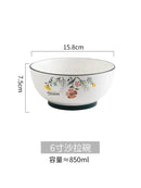 DecorBites™ Bone China Rice Noodles Bowl and Dinner Plate Set