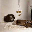 Decorbites boomerang wood black & cream pleated fan dining room lamp