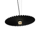Decorbites boomerang wood black & cream pleated fan dining room lamp