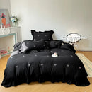 DecorBites™ Bow Embroidery Bedding Set with Ruffles