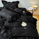 DecorBites™ Bow Embroidery Bedding Set with Ruffles