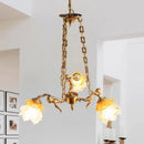Decorbites brass angel chandelier with flower glass for living room