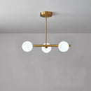 DecorBites™ Brass Island Pendant Light Fixture - Simplicity Ball Glass Dining Room Lighting Kit