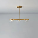 DecorBites™ Brass Island Pendant Light Fixture - Simplicity Ball Glass Dining Room Lighting Kit