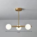 DecorBites™ Brass Plated Glass Sphere Island Pendant Light - Modern Hanging Lighting for Dining Room