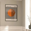 DecorBites™ Bright Orange Bauhaus Retro Wall Art