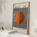DecorBites™ Bright Orange Bauhaus Retro Wall Art