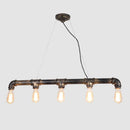 DecorBites™ Bronze Steampunk Water Pipe Island Light, Wrought Iron Suspended Fixture