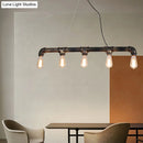DecorBites™ Bronze Steampunk Water Pipe Island Light, Wrought Iron Suspended Fixture