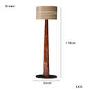 Decorbites brown leather wooden floor lamp for living room