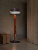 Decorbites brown leather wooden floor lamp for living room