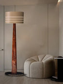Decorbites brown leather wooden floor lamp for living room