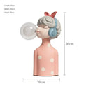 DecorBites™ Bubble Girl Resin Statue: Bedroom Night Light & Desk Ornament