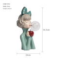 DecorBites™ Bubble Girl Resin Statue: Bedroom Night Light & Desk Ornament