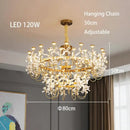 Decorbites butterfly chandelier gold crystal flower dining room light