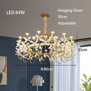 Decorbites butterfly chandelier gold crystal flower dining room light