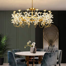 Decorbites butterfly chandelier gold crystal flower dining room light