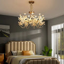 Decorbites butterfly chandelier gold crystal flower dining room light