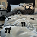 Decorbites butterfly embroidered black & white pi pillow bedroom decor