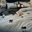 Decorbites butterfly embroidered black & white pi pillow bedroom decor