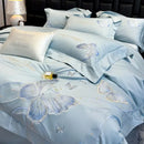 Decorbites butterfly embroidery white & pink bedding set bedroom luxury