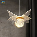 Decorbites butterfly led crystal pendant light for bedroom