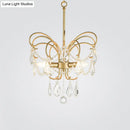 Decorbites butterfly shaped gold chandelier with living room crystals