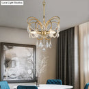 Decorbites butterfly shaped gold chandelier with living room crystals