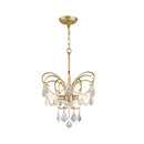 Decorbites butterfly shaped gold chandelier with living room crystals