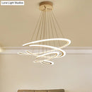 Modern white acrylic led ring dining room chandelier pendant light