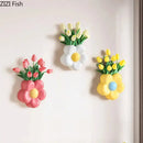 Decorbites cartoon flower vase pink & yellow bedroom wall decor