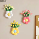 Decorbites cartoon flower vase pink & yellow bedroom wall decor