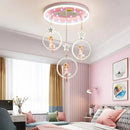 Decorbites cartoon princess chandelier pink led kids bedroom light