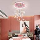 Decorbites cartoon princess chandelier pink led kids bedroom light