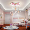 Decorbites cartoon princess chandelier pink led kids bedroom light