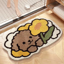 DecorBites™ Cartoon Puppy Flocked Bathroom Rug Thicken Super Absorbent Water Bath Rugs