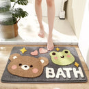 DecorBites™ Cartoon Puppy Flocked Bathroom Rug Thicken Super Absorbent Water Bath Rugs
