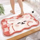 DecorBites™ Cartoon Puppy Flocked Bathroom Rug Thicken Super Absorbent Water Bath Rugs