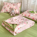 Decorbites cartoon summer cream teddy bear blanket bedroom cotton bedding