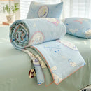 Decorbites cartoon summer cream teddy bear blanket bedroom cotton bedding