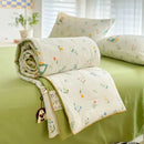 Decorbites cartoon summer cream teddy bear blanket bedroom cotton bedding