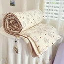 Decorbites cartoon summer cream teddy bear blanket bedroom cotton bedding