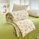 Decorbites cartoon summer cream teddy bear blanket bedroom cotton bedding