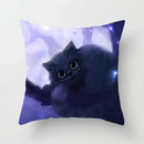 Decorbites cat printed plush cushion cover black & white living room